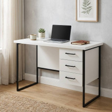 Письмовий стіл Ferrum-decor Гаррі 75x140x70 чорний ДСП Біле 32мм (FRD-103566)