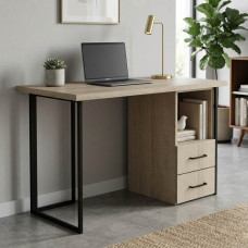 Письмовий стіл Ferrum-decor Отто 76x140x60 чорний ДСП Дуб Сонома 32мм (FRD-103587)