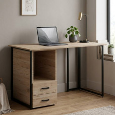Компьютерный стол Ferrum-decor Отто 76x140x60 черный ДСП Дуб Сан-Марино 32мм (FRD-103589)