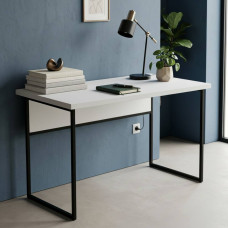 Письмовий стіл Ferrum-decor Коді 76x100x60 чорний ДСП Біле 32мм (FRD-103736)