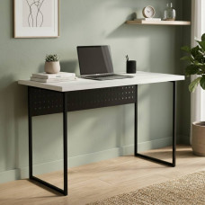 Письмовий стіл Ferrum-decor Майк 76x100x60 чорний ДСП Біле 32мм (FRD-103852)