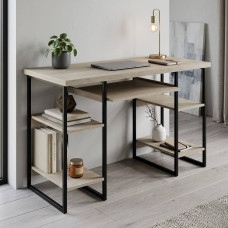 Письменный стол Ferrum-decor Тим 76x120x60 черный ДСП Дуб Сонома 32мм (FRD-103956)