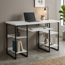 Письмовий стіл Ferrum-decor Тім 76x140x60 чорний ДСП Біле 32мм (FRD-103965)