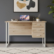 Компьютерный стол Ferrum-decor Гарри 75x120x60 белый ДСП Дуб Сан-Марино 32мм (FRD-104058)