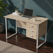 Компьютерный стол Ferrum-decor Гарри 75x140x60 белый ДСП Дуб Сан-Марино 32мм (FRD-104068)