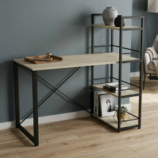 Письменный стол Ferrum-decor Серии Конект c этажеркой 75x120x600 черный ДСП Дуб Сонома 16мм (FRD-104222)