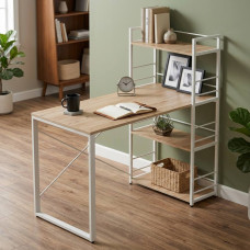 Письменный стол Ferrum-decor Серии Конект c этажеркой 75x120x60 белый ДСП Дуб Сан-Марино 16мм (FRD-104226)