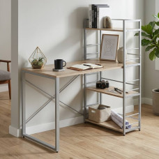 Письменный стол Ferrum-decor Серии Конект c этажеркой 75x120x60 серый ДСП Дуб Сан-Марино 16мм (FRD-104231)