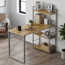 Письмовий стіл Ferrum-decor Серії Конект з етажеркою 75x120x60 сірий ДСП Дуб Артизан 16мм (FRD-104232)