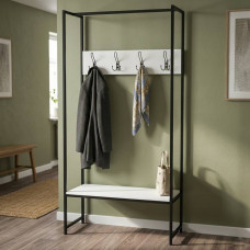 Вішалка модульна підлогова Ferrum-decor Треліс 12 180x90x38 чорний ДСП Біле 16мм (FRD-104307)