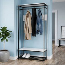 Вішалка модульна підлогова Ferrum-decor Треліс 15 180x90x38 чорний ДСП Біле 16мм (FRD-104361)