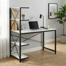 Компьютерный стол Ferrum-decor Джек 75x140x60 Черный ДСП Белое (FRD-104400)