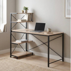 Компьютерный стол Ferrum-decor Джек 75x140x60 Черный ДСП Дуб Сан-Марино (FRD-104401)