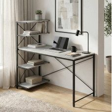 Компьютерный стол Ferrum-decor Джек 75x140x60 Черный ДСП Бетон (FRD-104406)