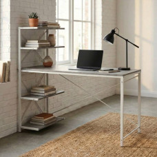 Компьютерный стол Ferrum-decor Джек 75x140x60 Белый ДСП Бетон (FRD-104413)