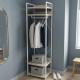 Шкаф Гардероб Уни секция 2 серии Конект Ferrum-decor 220x60x50см Белый металл ДСП Дуб Сонома 32 мм (FRD-104545) - фото 1