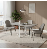Стол-книжка трансформер Орион 2 Ferrum-decor 750x1520x730 Белый металл ДСП Бетон 16 мм (FRD-104596)