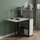 Стіл книжка з етажеркою Практик 1 Ferrum-decor 1200x640x990 Чорний метал ДСП Бетон 16 мм (FRD-104617) - фото 1