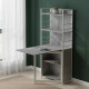 Стіл книжка з етажеркою Практик 1 Ferrum-decor 1200x640x990 Білий метал ДСП Бетон 16 мм (FRD-104624) - фото 1