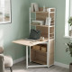 Стол книжка с этажеркой Практик 2 Ferrum-decor 1555x640x990 Белый металл ДСП Дуб Сонома 16мм (FRD-104635) - фото 1