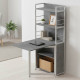 Стіл книжка з етажеркою Практик 2 Ferrum-decor 1555x640x990 Білий метал ДСП Бетон 16 мм (FRD-104638) - фото 1
