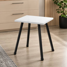 Табурет кухонний Ferrum-decor 430x320x320 Чорний метал ДСП Біле 16 мм (FRD-104639)