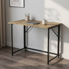 Стіл розкладний Моріс Ferrum-decor 75x100x60 Чорний метал ДСП Дуб Артизан 16 мм (FRD-104674)