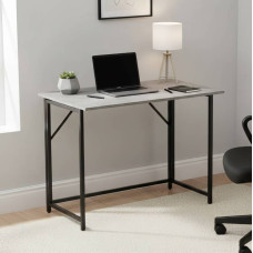 Стіл розкладний Моріс Ferrum-decor 75x100x60 Чорний метал ДСП Бетон 16 мм (FRD-104675)