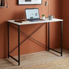 Стол письменный Line Лайт Ferrum-decor 75x100x50 Черный металл ДСП Белое 16 мм (FRD-104836)