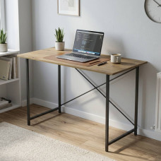 Стіл письмовий Line Лайт Ferrum-decor 75x120x50 Чорний метал ДСП Дуб Артизан 16 мм (FRD-104855)
