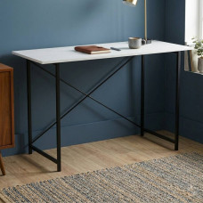 Стіл письмовий Line Лайт Ferrum-decor 75x120x60 Чорний метал ДСП Біле 16 мм (FRD-104857)