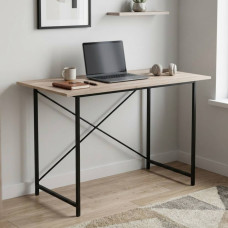 Стіл письмовий Line Лайт Ferrum-decor 75x120x60 Чорний метал ДСП Дуб Сан-Марино 16 мм (FRD-104858)