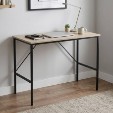 Стол письменный Line Тайм Ferrum-decor 75x100x50 Черный металл ДСП Дуб Сонома 16 мм (FRD-104867)
