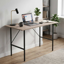 Стіл письмовий Line Тайм Ferrum-decor 75x120x50 Чорний метал ДСП Дуб Сан-Марино 16 мм (FRD-104879)