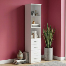 Пенал Анжело Ferrum-decor на 3 полиці із 4 шухлядами 1900x400x380 ДСП Біле 16 мм (FRD-104923)