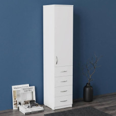 Пенал Анжело Ferrum-decor на 3 полиці з дверима та 4 ящиками 1900x400x380 ДСП Біле 16 мм (FRD-104930)