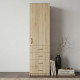 Пенал Анжело Ferrum-decor на 3 полиці з дверима та 4 ящиками 1900x500x380 ДСП Дуб Сонома 16 мм (FRD-104968) - фото 1