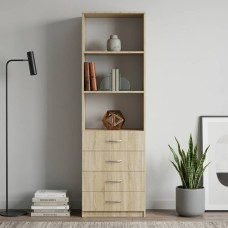 Шкаф Анжело Ferrum-decor на 3 полки с 4 ящика 1900x600x380 ДСП Дуб Сонома 16 мм (FRD-104986)