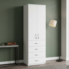 Шкаф Анжело Ferrum-decor на 3 полок с 2 дверями и 4 ящика 1900x600x380 ДСП Белое 16 мм (FRD-104989)