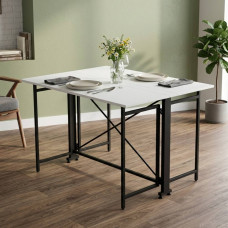 Стіл-книга трансформер Оріон 3 Ferrum-decor 750x1150x880 Чорний метал ДСП Біле 16 мм (FRD-105081)
