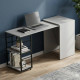 Стол-тумба трансформер Смарт 2/2 Ferrum-decor 750x1450x600 Черный металл ДСП Белое 16 мм (FRD-105102) - фото 1