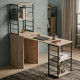 Стол-тумба трансформер Смарт 3/1 с этажеркой Ferrum-decor 1430x1450x500 Черный металл ДСП Дуб Сан-Марино 16 мм (FRD-105110) - фото 1