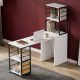 Стіл-тумба трансформер Смарт 3/2 з етажеркою Ferrum-decor 1430x1450x600 Чорний метал ДСП Біле 16 мм (FRD-105116) - фото 1