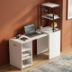 Стол-тумба трансформер Смарт 4/1 с этажеркой Ferrum-decor 1430x1450x500 Черный металл ДСП Белое 16 мм (FRD-105123) - фото 1