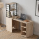 Стол-тумба трансформер Смарт 4/1 с этажеркой Ferrum-decor 1430x1450x500 Черный металл ДСП Дуб Сан-Марино 16 мм (FRD-105124) - фото 1