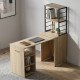 Стол-тумба трансформер Смарт 4/1 с этажеркой Ferrum-decor 1430x1450x500 Черный металл ДСП Дуб Сонома 16 мм (FRD-105126) - фото 1