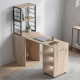 Стол-тумба трансформер Смарт 4/2 с этажеркой Ferrum-decor 1430x1450x600 Черный металл ДСП Дуб Сан-Марино 16 мм (FRD-105131) - фото 1