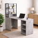Стіл-тумба трансформер Смарт 4/2 з етажеркою Ferrum-decor 1430x1450x600 Чорний метал ДСП Бетон 16 мм (FRD-105135) - фото 1