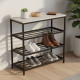 Полиця для взуття Слайм 3 Ferrum-decor 635x630x260 Чорний метал ДСП Біле 16 мм (FRD-105156) - фото 1