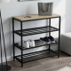 Полиця для взуття Слайм 3 Ferrum-decor 635x630x260 Чорний метал ДСП Дуб Сонома 16 мм (FRD-105158) - фото 1